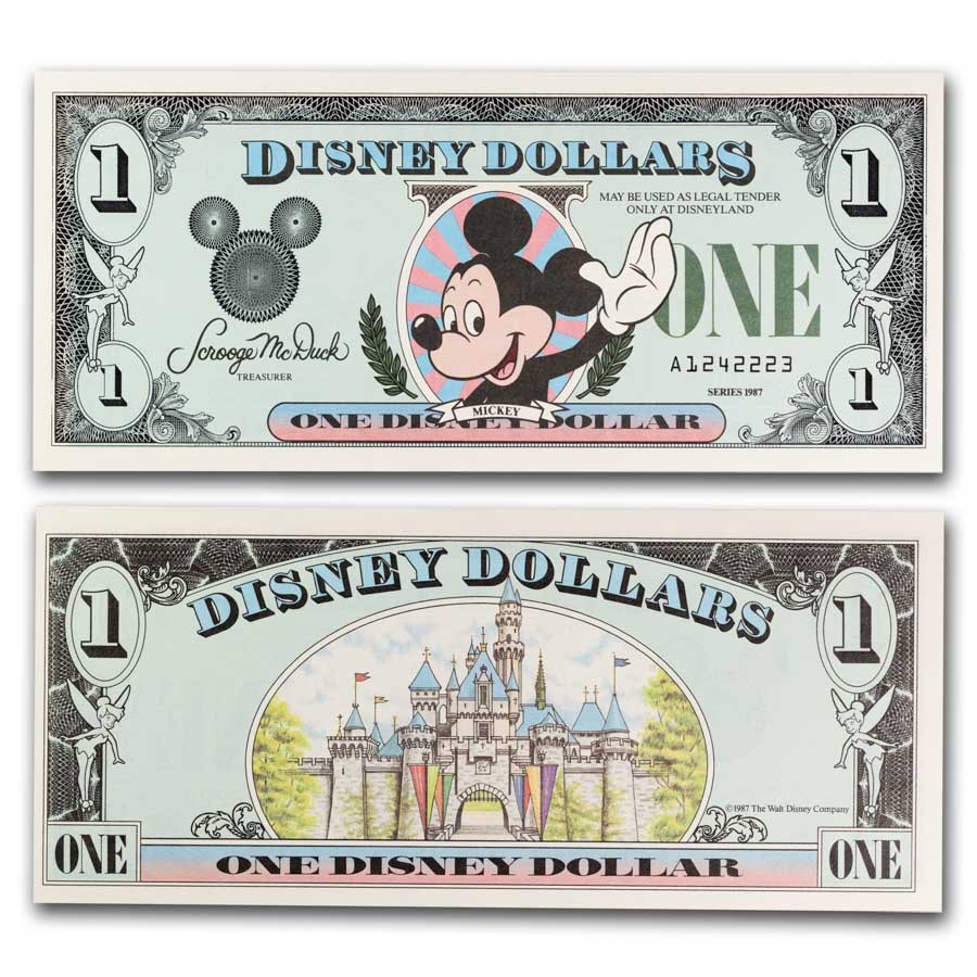 1987 $1 (A) Waving Mickey CU (DIS#1)