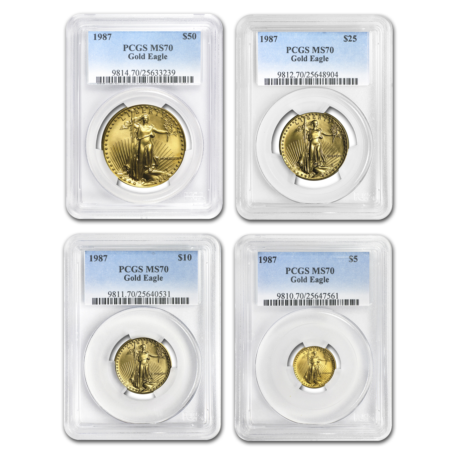 アンティークコイン 金貨 2020 4 Coin American Gold Eagle Set MS 70