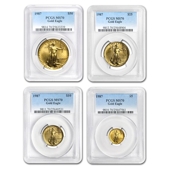 Buy 1987 4-Coin American Gold Eagle Set MS-70 PCGS | APMEX