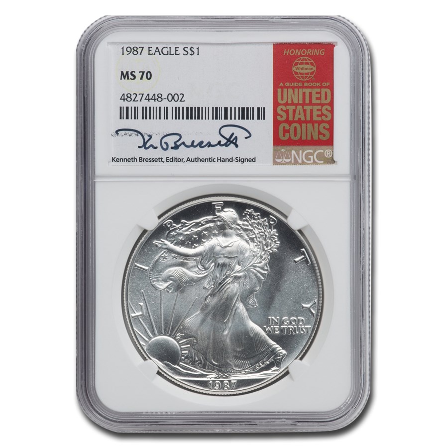 Buy 1987 American Silver Eagle MS-70 NGC (Bressett) | APMEX