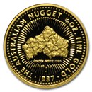 1987 Australia 1/10 oz Proof Gold Nugget