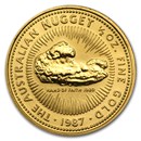 1987 Australia 1/2 oz Gold Nugget BU