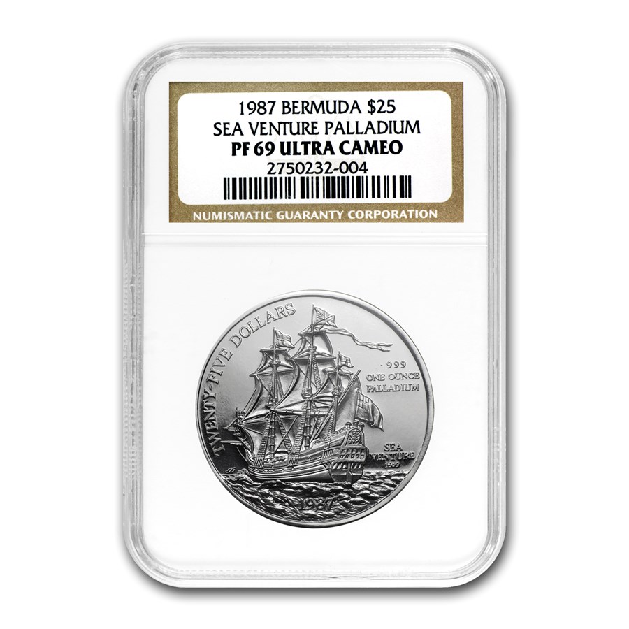 Buy 1987 Bermuda 1 oz Palladium Sea Venture PF-69 NGC | APMEX