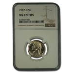 1987-D Jefferson Nickel MS-67+ NGC (FS)