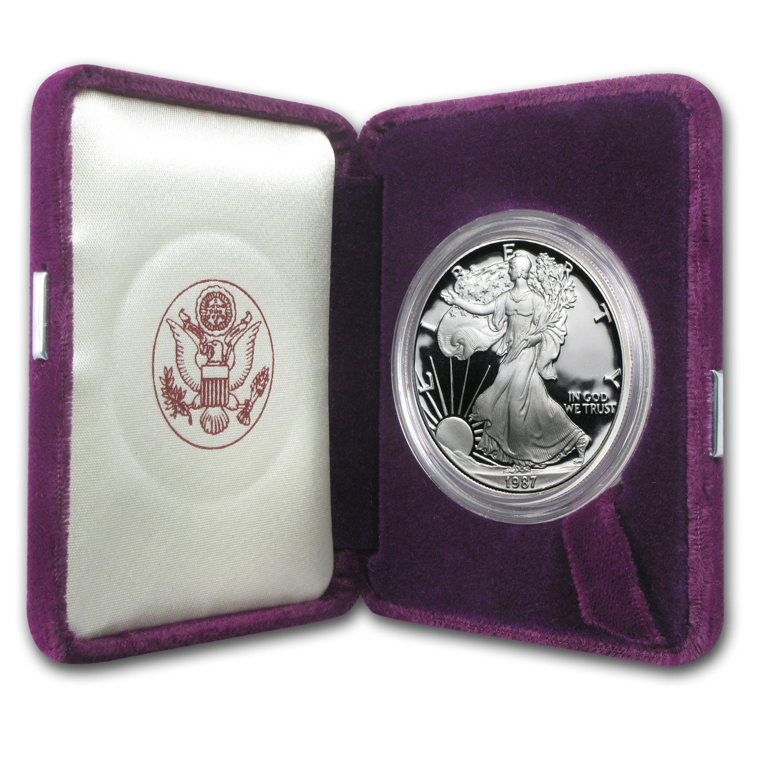 Buy 1987 S 1 oz Proof Silver Eagle with Box & COA | APMEX