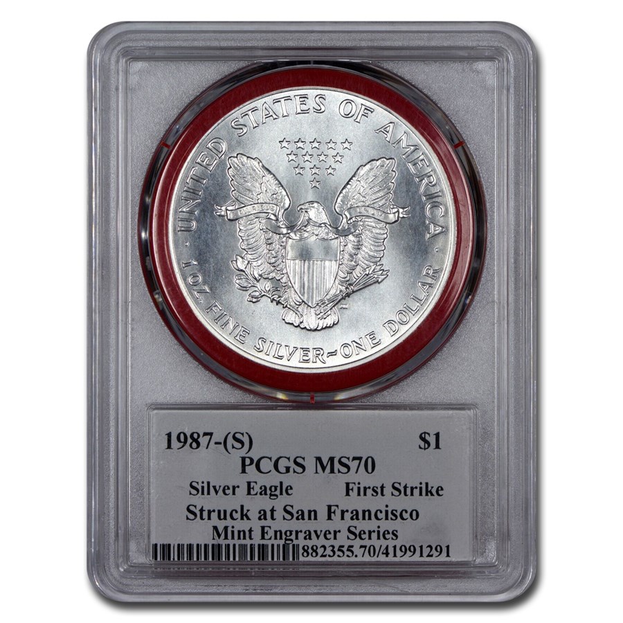 Buy 1987S American Silver Eagle MS70 PCGS (Mercanti, First Strike