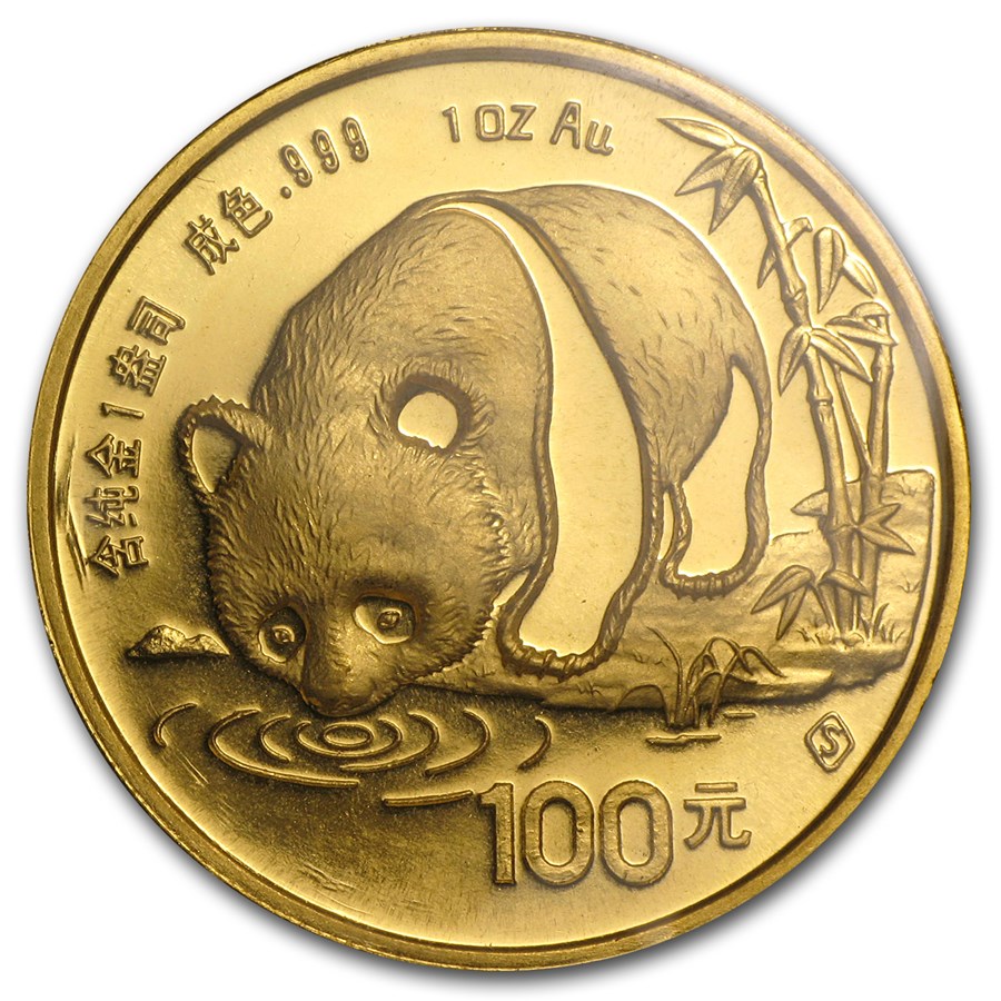 1987-S China 1 oz Gold Panda BU (Sealed)