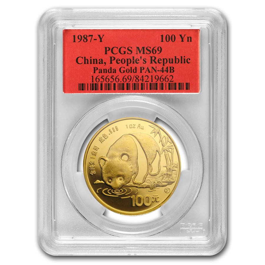 1987-Y China 1 oz Gold Panda MS-69 PCGS