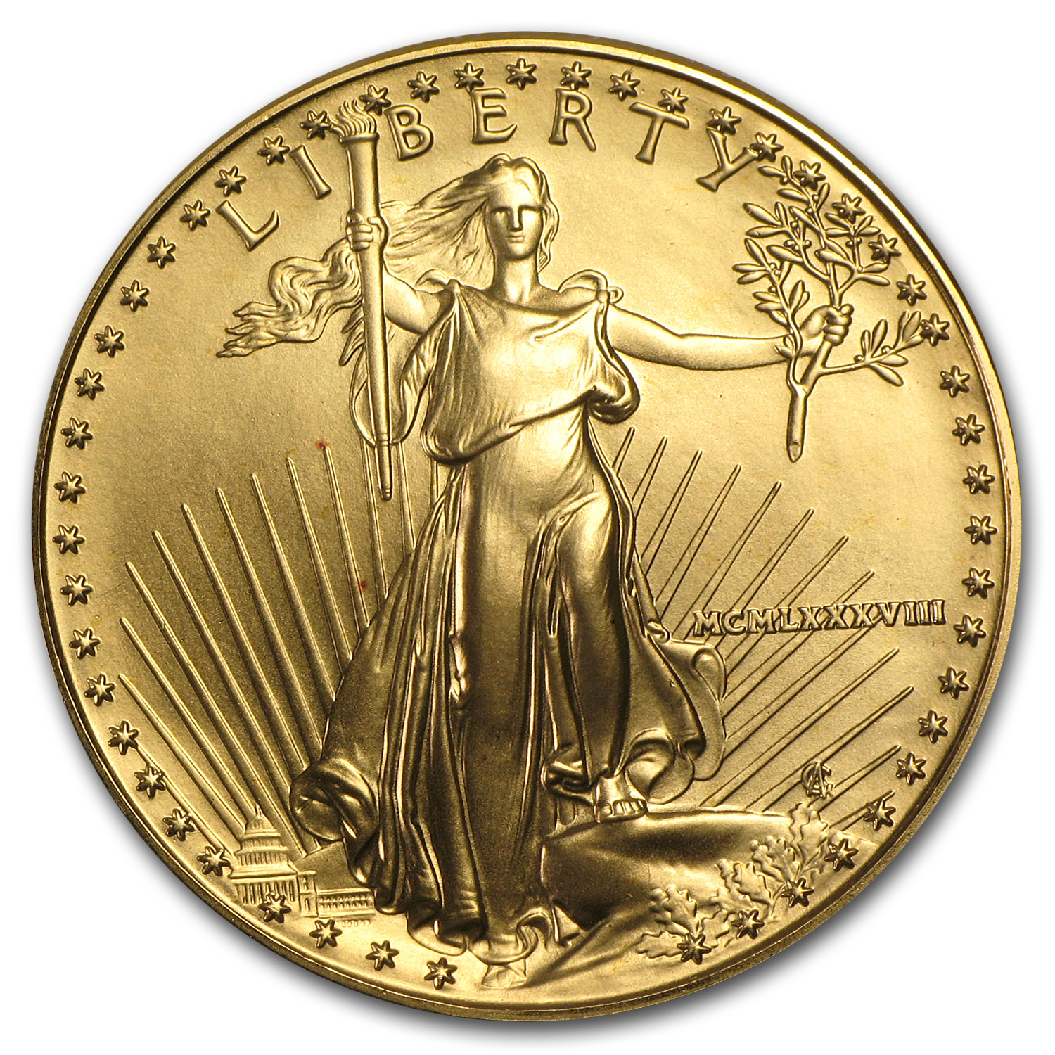 Buy 1988 1 oz American Gold Eagle BU (MCMLXXXVIII) | APMEX