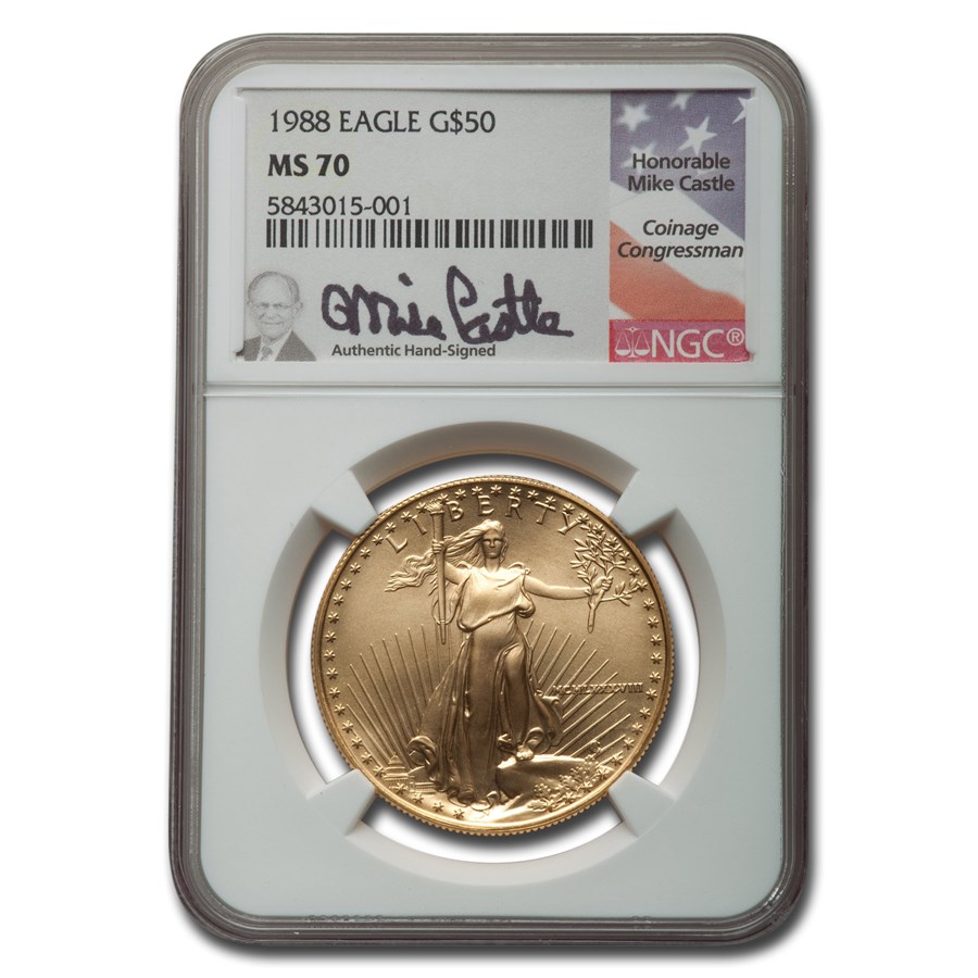 Buy 1988 1 oz Gold Eagle MS-70 NGC Castle | APMEX