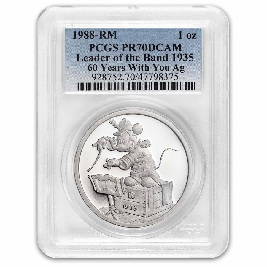 1988 1 oz Silver Disney's Leader of the Band PR-70 PCGS