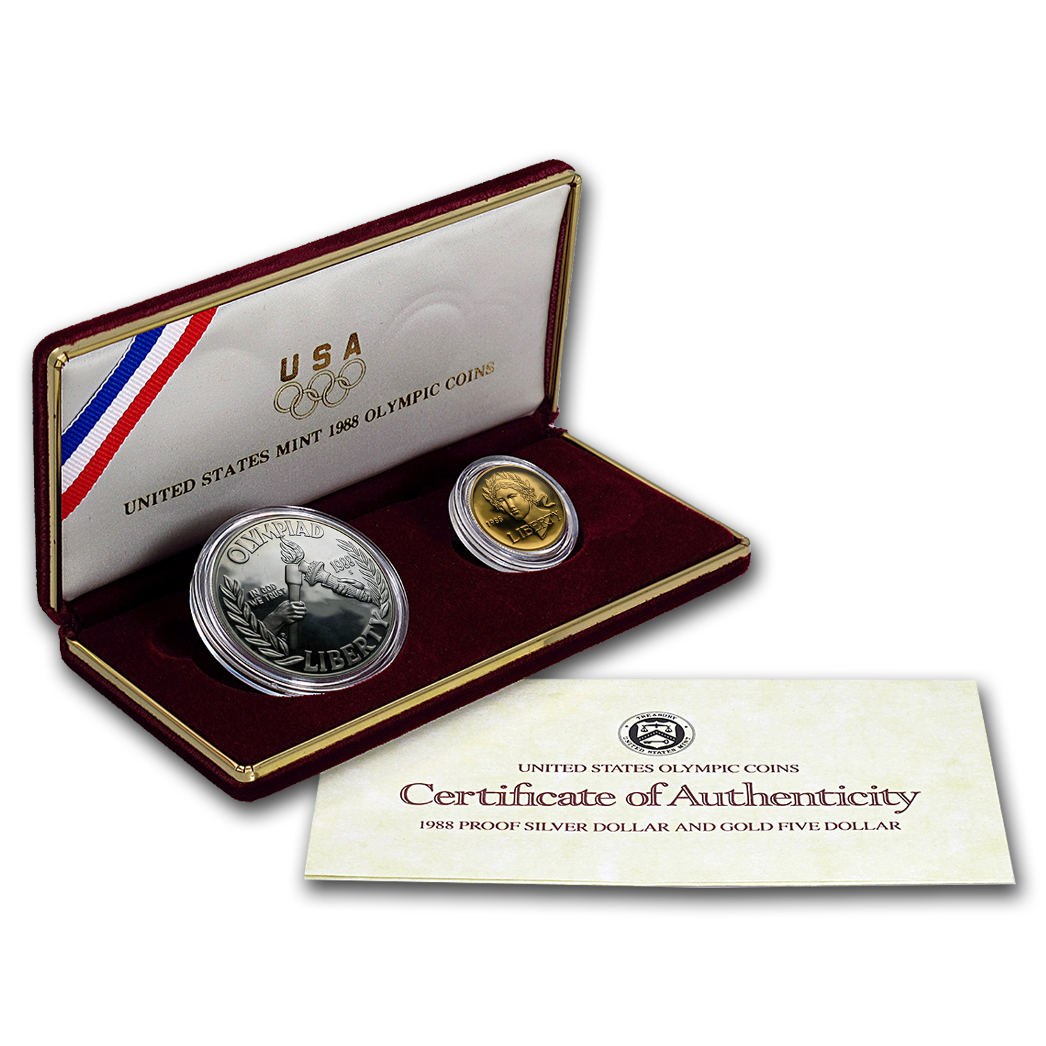 Buy 1988 2-Coin Commem Olympic Proof Set (w/Box & COA) | APMEX