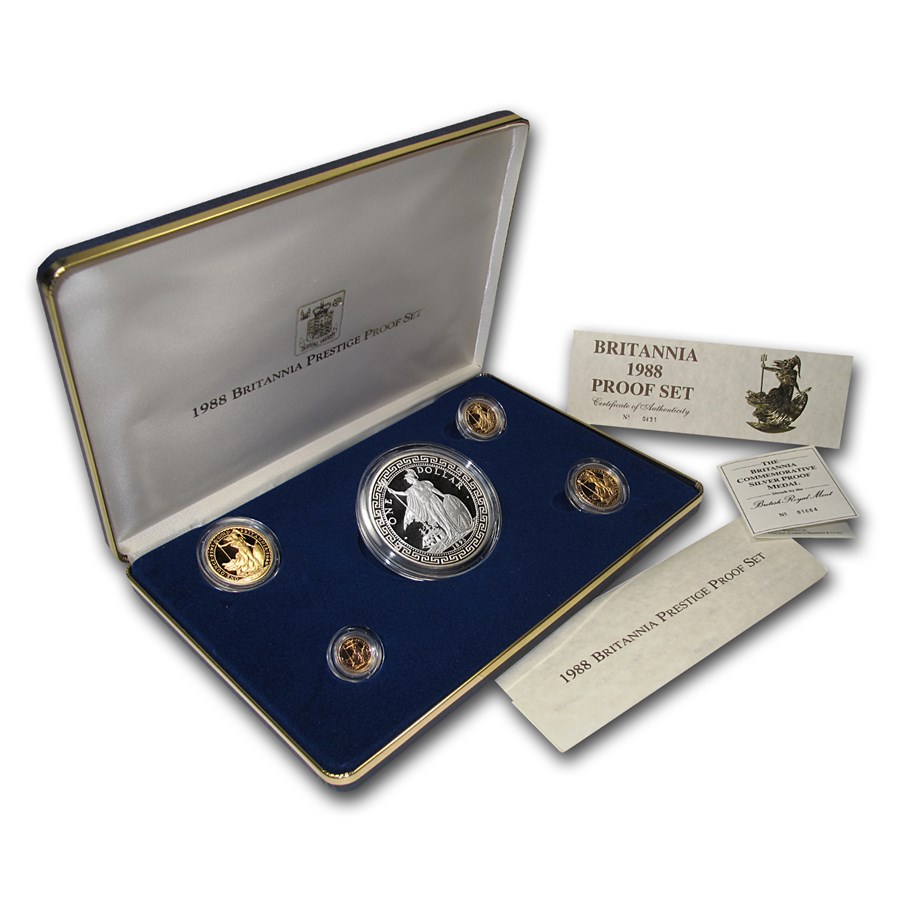 Buy 1988 5-coin Gold & Silver Britannia Prestige Prf Set (box & Coa 