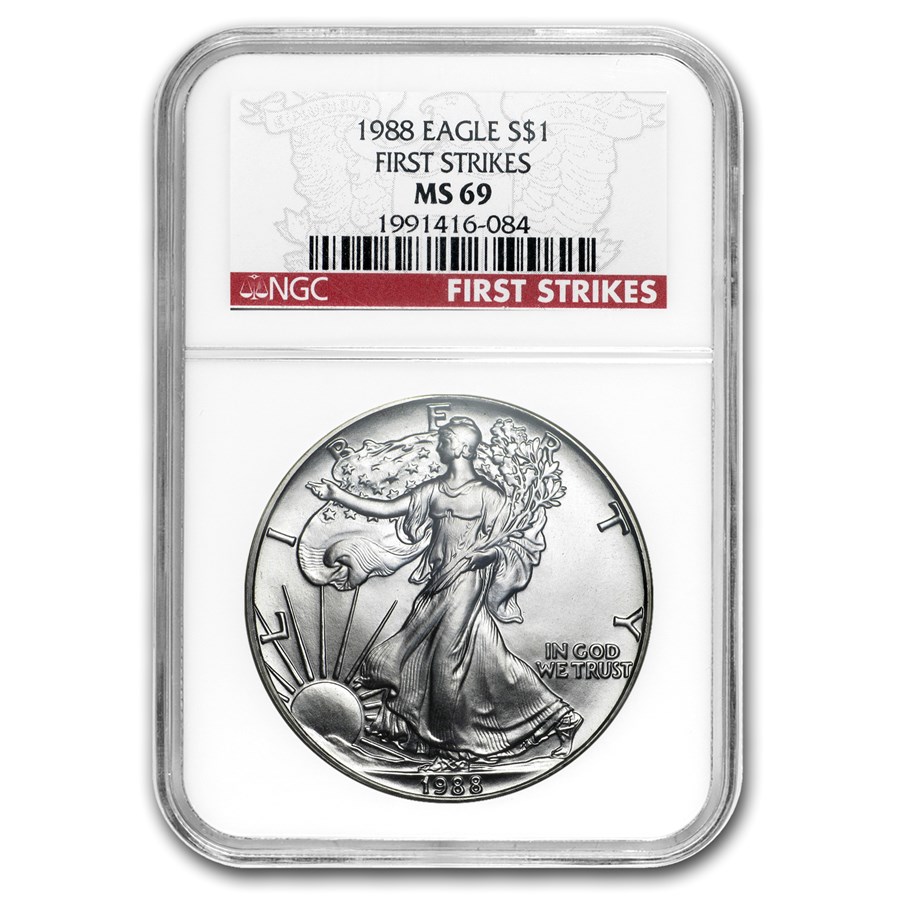 1988 American Silver Eagle MS-69 NGC (First Strikes)