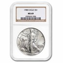 1988 American Silver Eagle MS-69 NGC