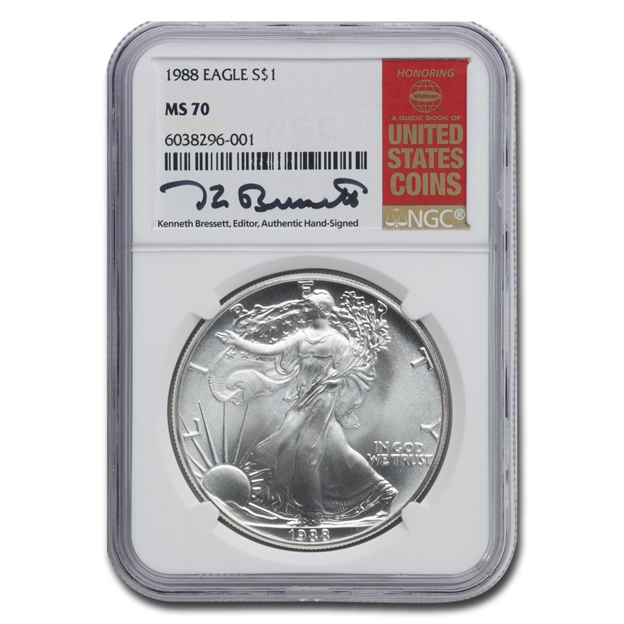 Buy 1988 American Silver Eagle MS-70 NGC (Bressett) | APMEX