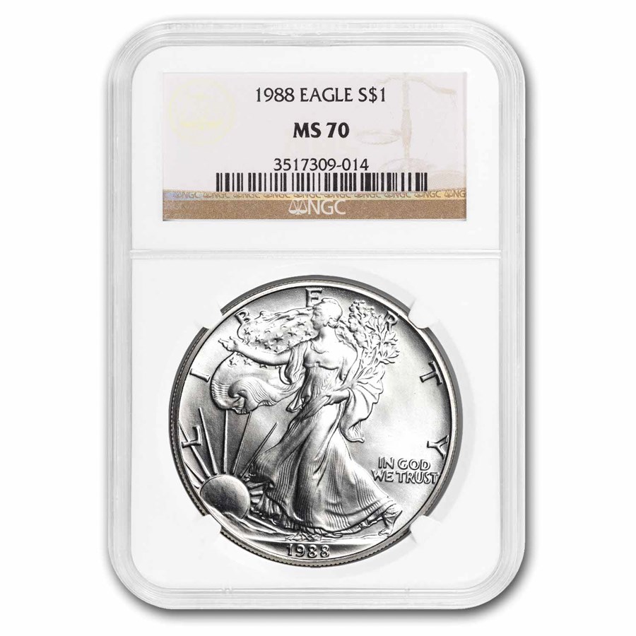 1988 American Silver Eagle MS-70 NGC