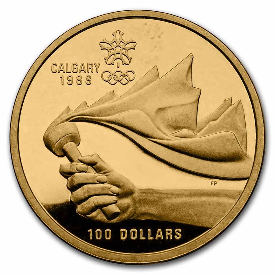 Buy 1988 Canada 14 Oz Proof Gold 100 Calgary Olympics Apmex