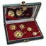 1988 China 5-Coin Gold Panda Proof Set (w/Box & COA) Dmg Capsules