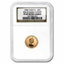 1988 Turks & Caicos Gold 100 Crowns Jumbo Shrimp PF-69 NGC