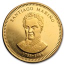 1988 Venezuela Gold 5000 Bolivares Santiago Marino Proof