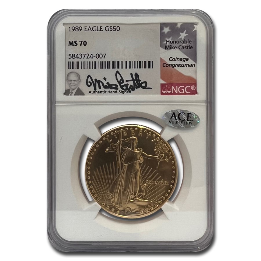 1989 1 oz American Gold Eagle MS-70 NGC (Castle)