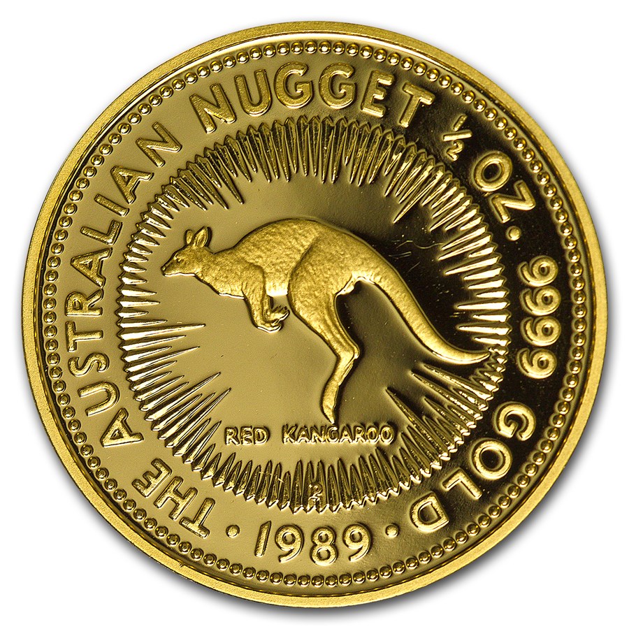 1989 Australia 1/2 oz Proof Gold Nugget