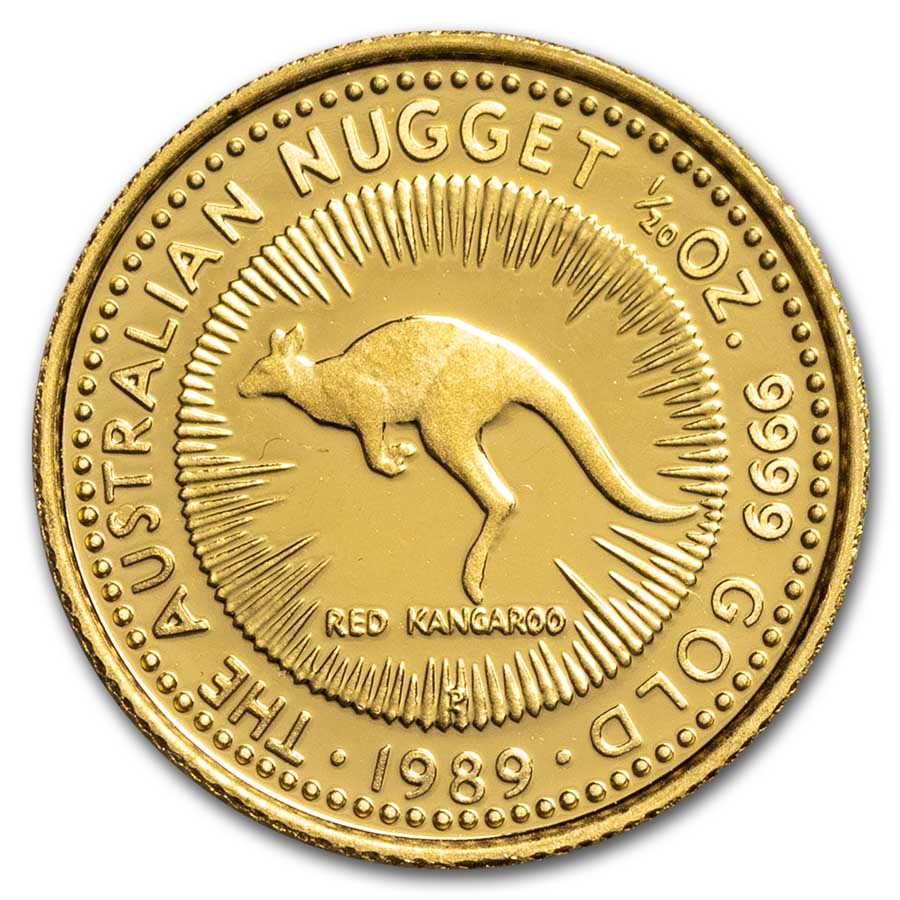 1989 Australia 1/20 oz Proof Gold Nugget (Coin Only)