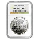 1989 China 1 oz Proof Palladium Panda PF-69 NGC