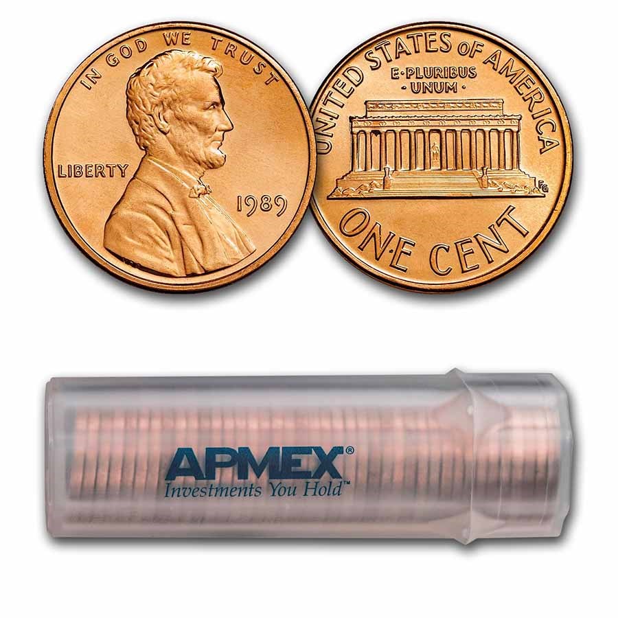 1989 Lincoln Cent 50-Coin Roll BU