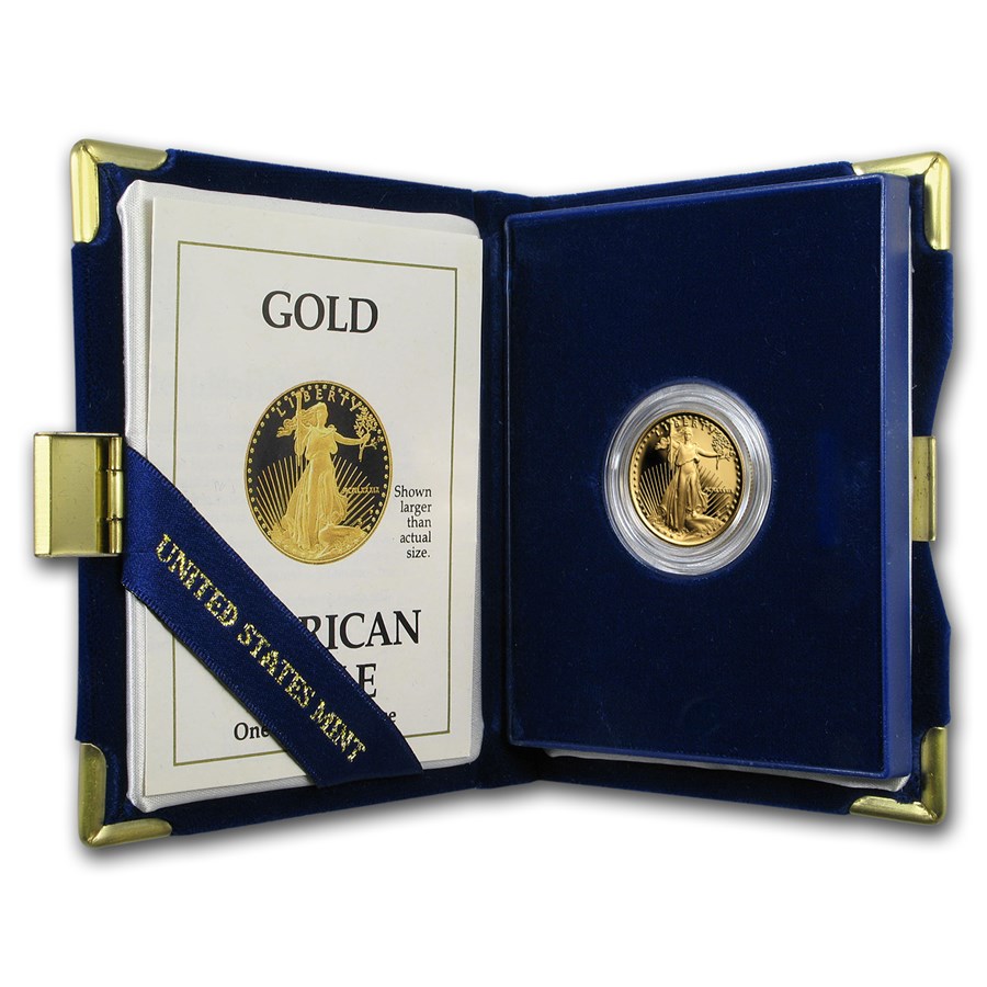 1989-P 1/4 oz Proof American Gold Eagle (w/Box & COA)