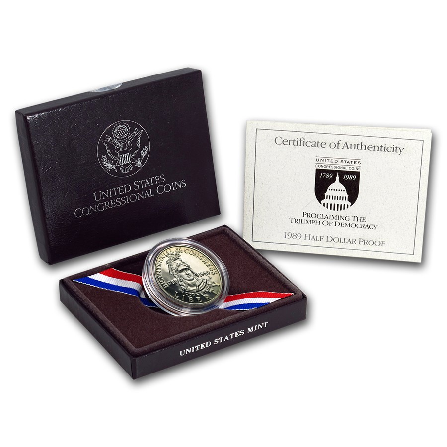 1989-S Congressional 1/2 Dollar Clad Commem Proof (w/Box & COA)