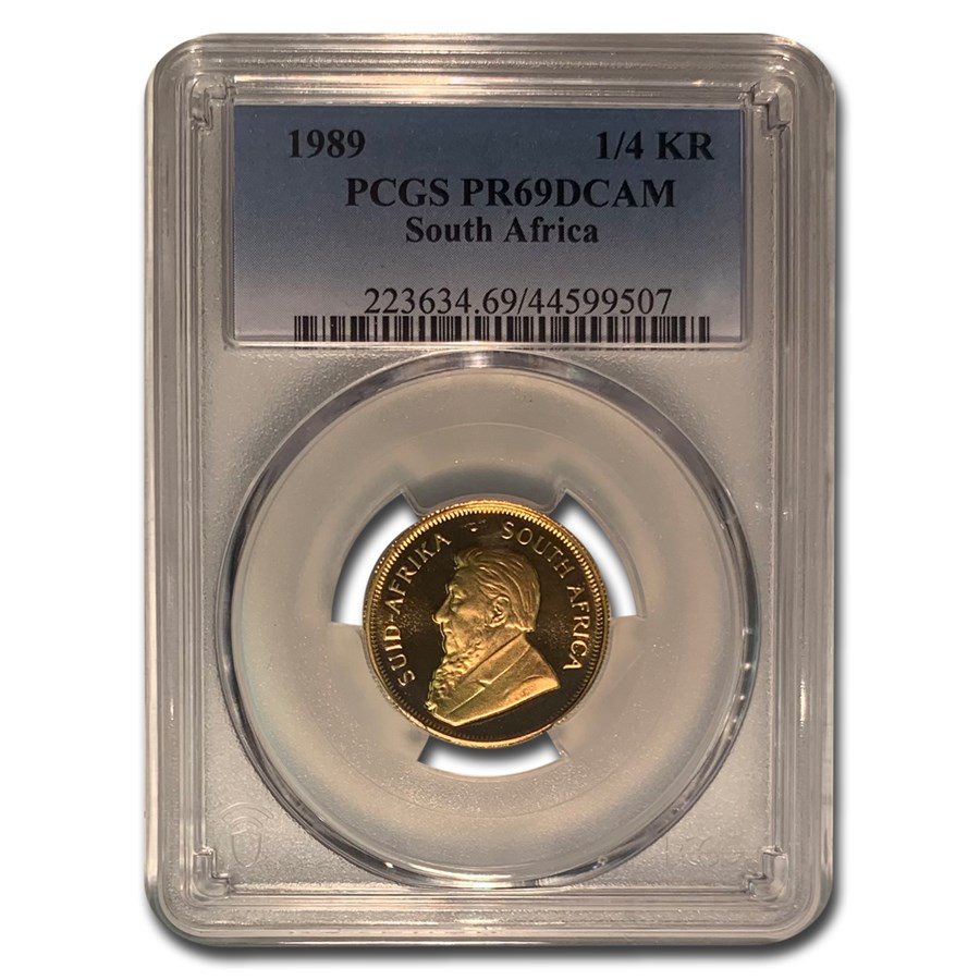 1989 South Africa 1/4 oz Proof Gold Krugerrand PR-69 DCAM PCGS