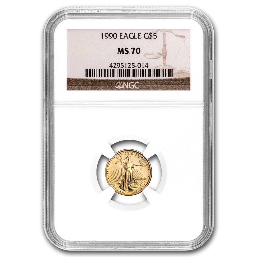 1990 1/10 oz American Gold Eagle MS-70 NGC