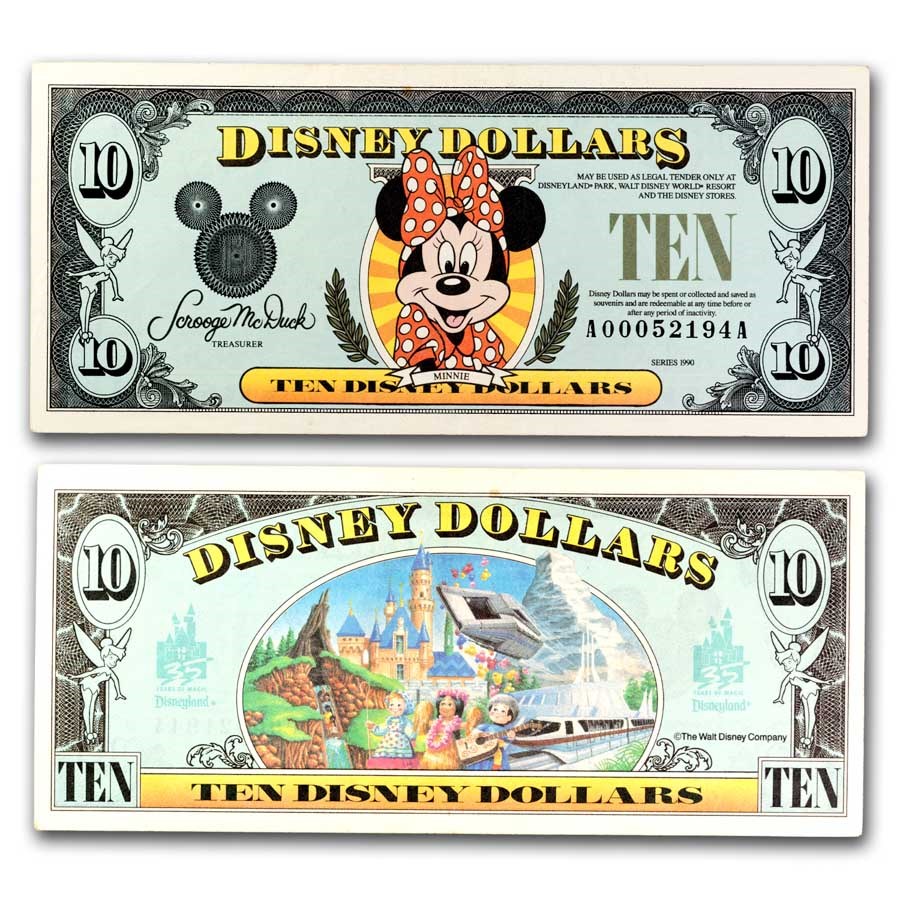 1990 $10.00 (AA) Smiling Minnie AU (DIS#17)