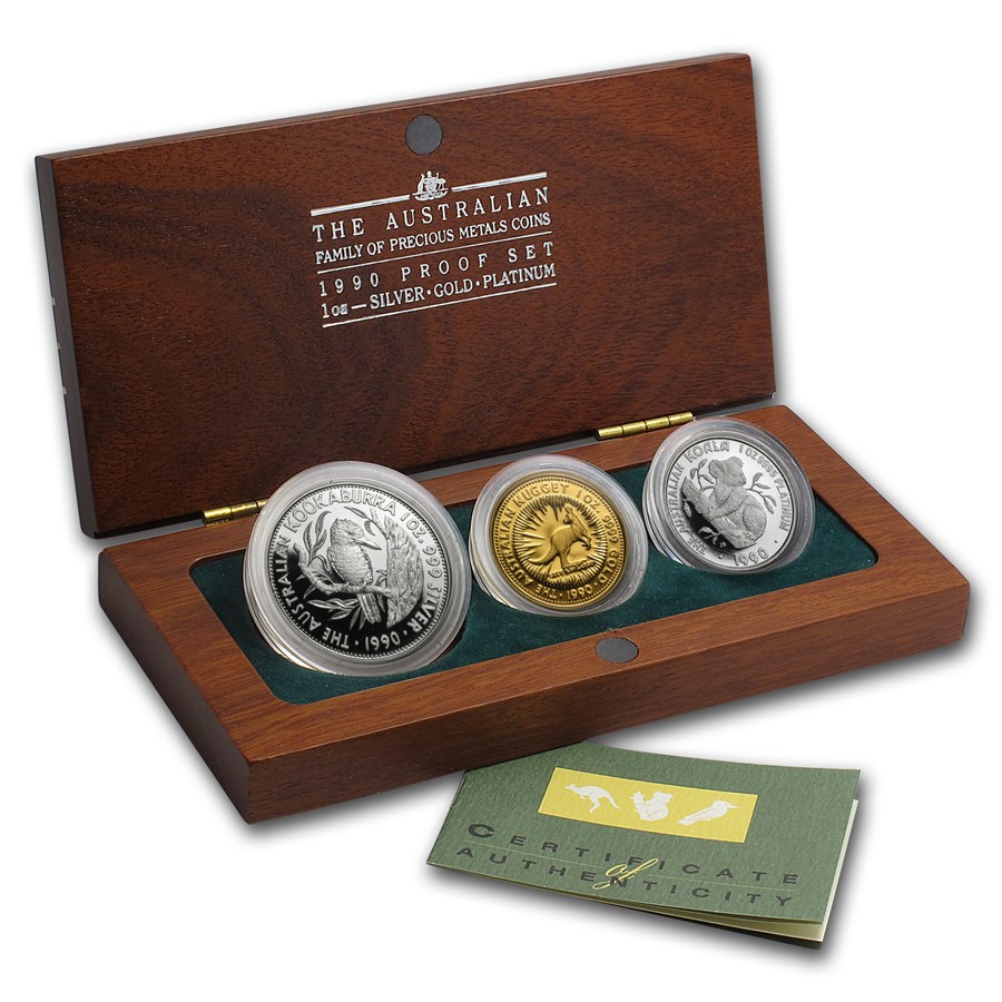 Buy 1990 Australia 3-Coin Family of Precious Metals Proof Set | APMEX