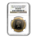 1990 Isle of Man 1 oz Proof Gold Penny Black Gem NGC