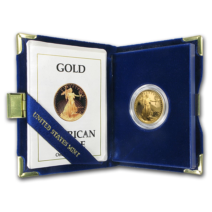 1990-P 1/2 oz Proof American Gold Eagle (w/Box & COA)