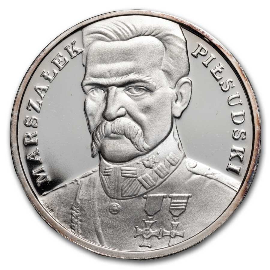 1990 Poland Silver 100,000 Zlotych Jozef Pilsudski Proof