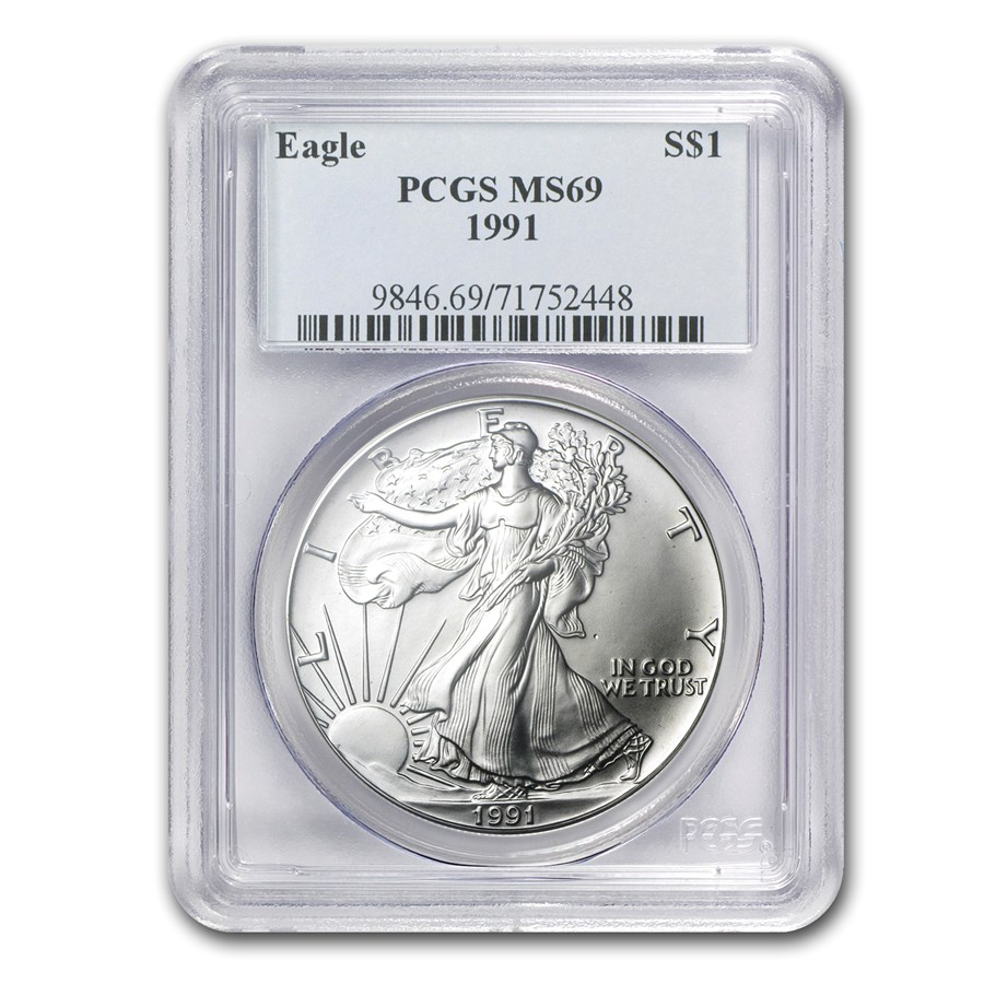 1991 American Silver Eagle MS-69 PCGS