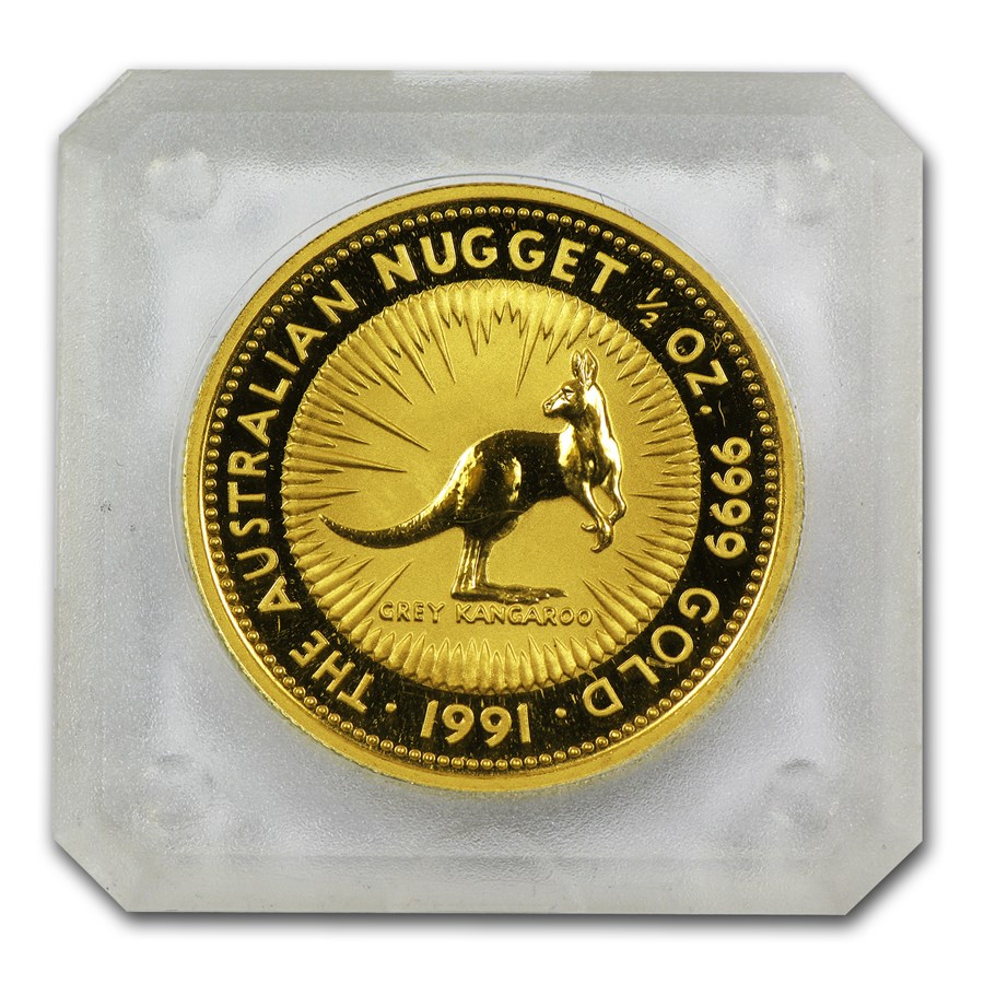 1991 Australia 1/2 oz Gold Nugget BU