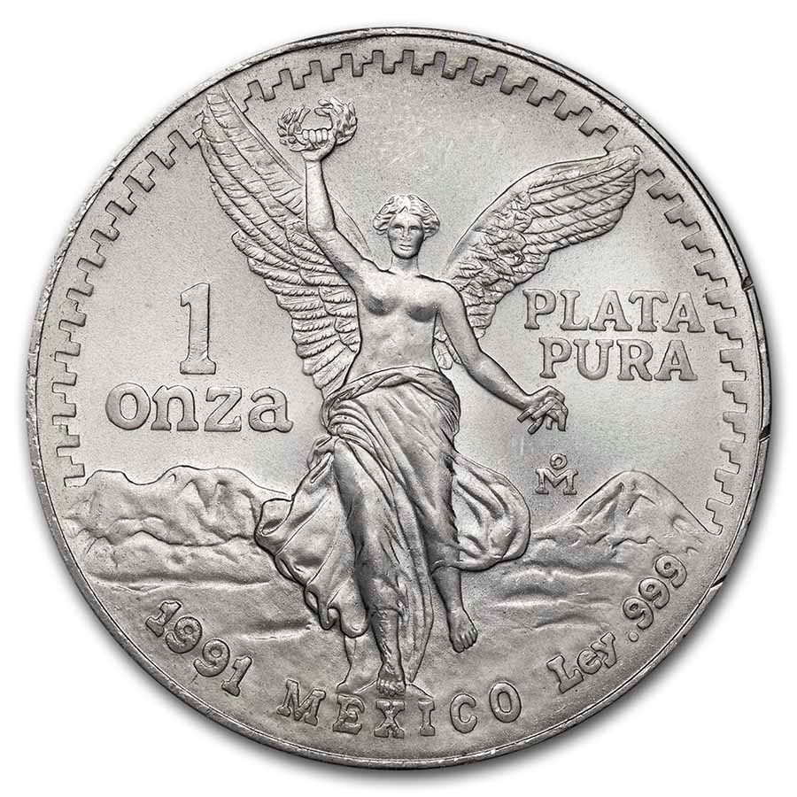 1991 Mexico 1 oz Silver Libertad BU (Abrasions)