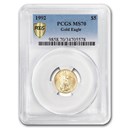 1992 1/10 oz American Gold Eagle MS-70 PCGS