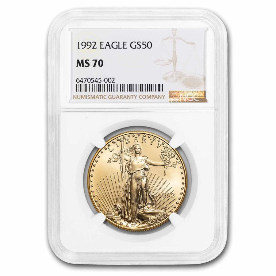 1992 1 oz American Gold Eagle MS-70 NGC