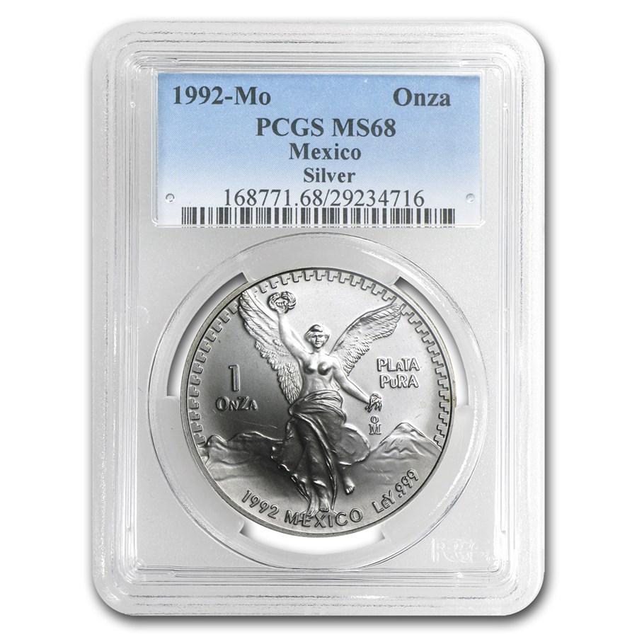 1992 Mexico 1 oz Silver Libertad MS-68 PCGS