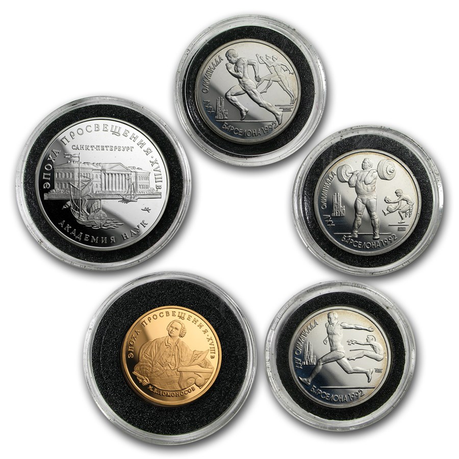 Buy 1992 Russia 5-Coin Gold/Silver Russian Democracy Proof Set | APMEX