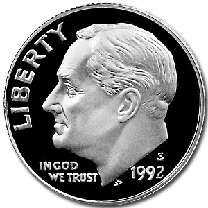 1992-S Silver Roosevelt Dime Gem Proof