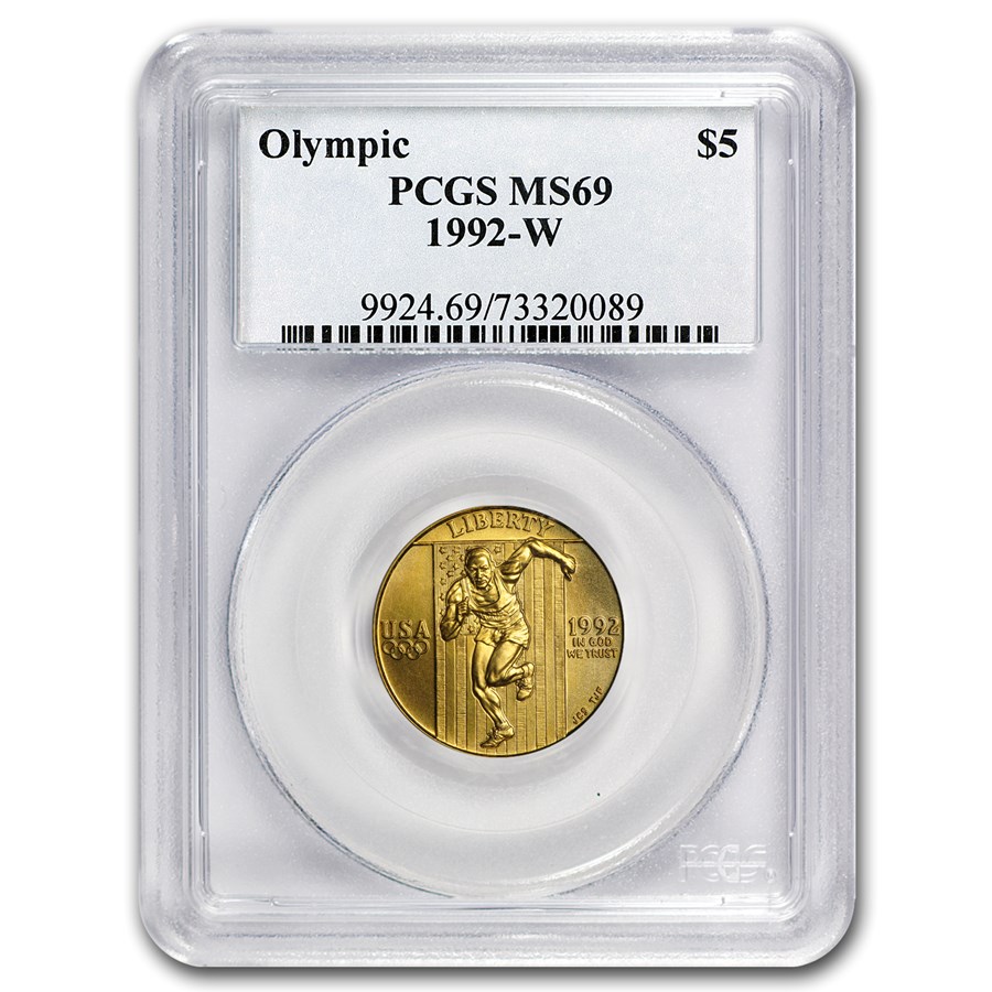 1992-W Gold $5 Commem Olympic MS-69 PCGS