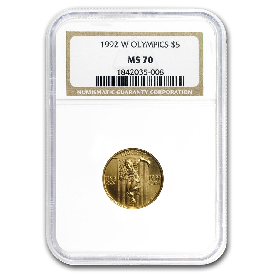 1992-W Gold $5 Commem Olympic MS-70 NGC