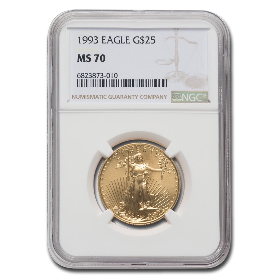 1993 1/2 oz American Gold Eagle MS-70 NGC